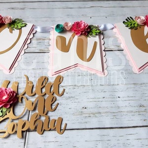 Wild One High Chair Banner, Cake Topper, Wild One Cupcake Toppers, Tarjetas fotográficas mensuales, tarjetas de hitos del tema Wild One