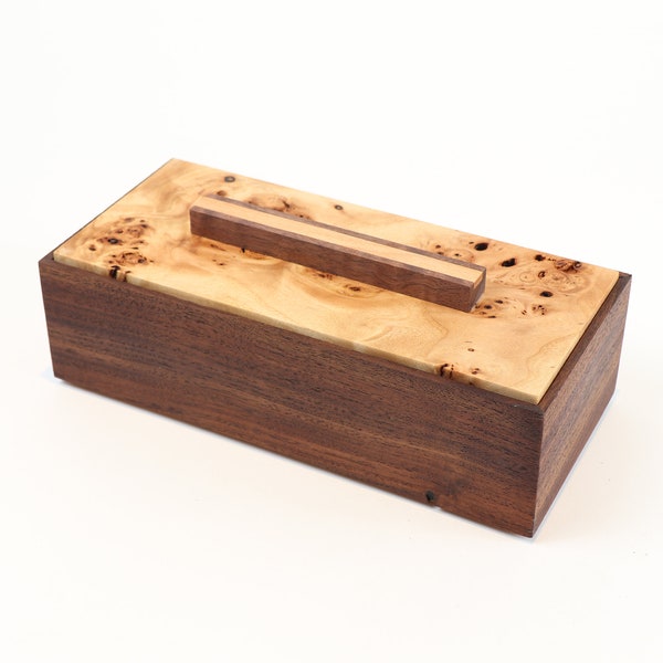 Pen & pencil box, walnut and mappa burl, gift for him, gifts for her, mother's day, father's day