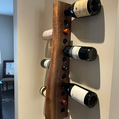 Wine rack, live edge walnut or spalted maple, great gift for housewarming or hostess shops