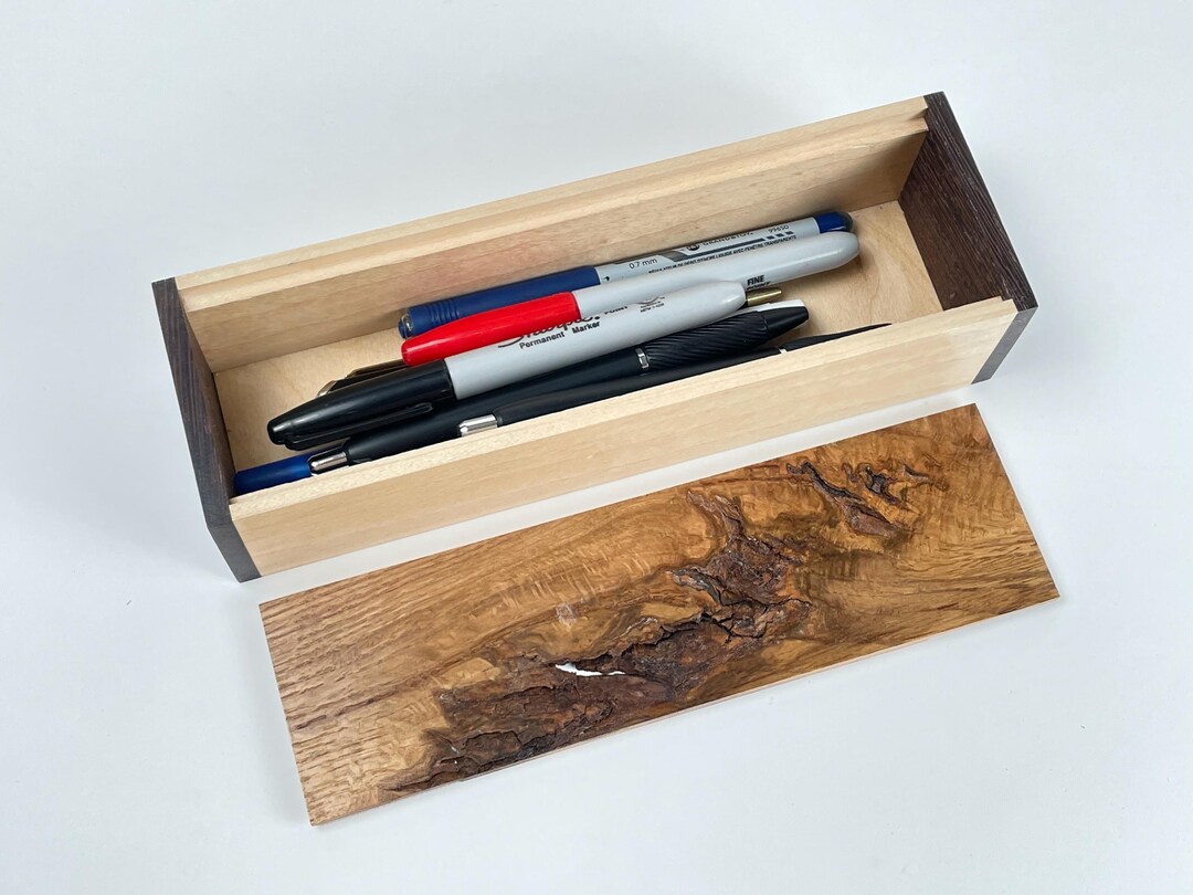 Image result for Solid Wood Pencil Box: Reclaimed Wood Desk Organizer - Etsy
