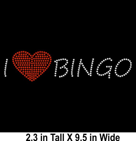 I Love Bingo Rhinestone Template Digital Download Svg Png Etsy