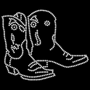 Cowgirl Boots Rhinestone Template Digital Download - svg, png, eps, cdr