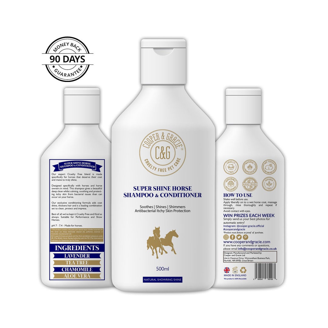 Champú y Acondicionador Super Shine Horse 500ML Potente Champú Orgánico