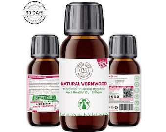 Natural Worm Wood for Pets 100ML Natural Solution For Intestinal Health No Nasty Chemicals - Powerful Colon Cleanse