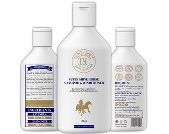 Super Shine Horse Shampoo and Conditioner | Powerful Organic Natural Horses Shampoo | Instant Antibacterial Skin Soothing Relief