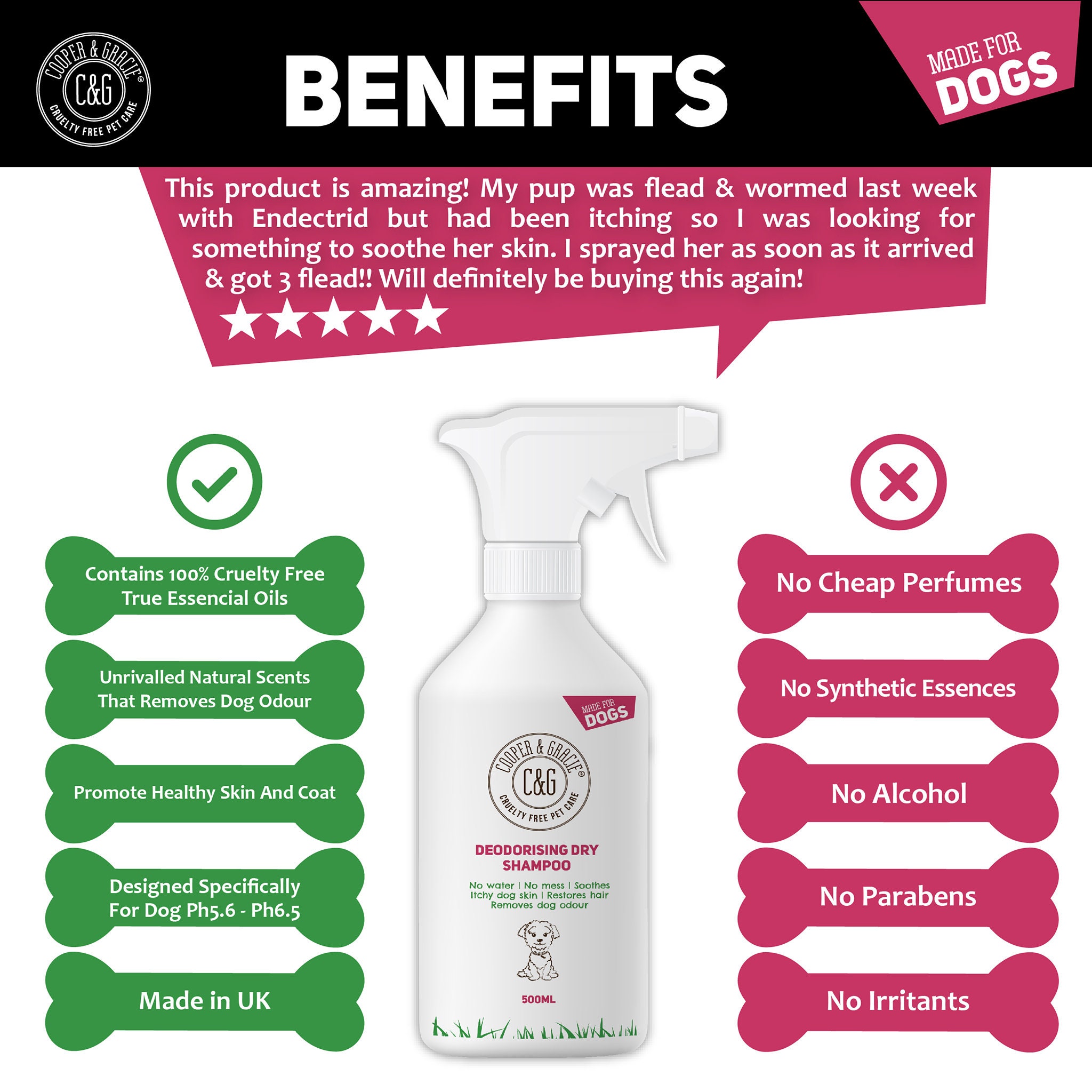 Dry Dog Shampoo Spray for Smelly Dogs 500ML Wipe Clean Stain Etsy UK
