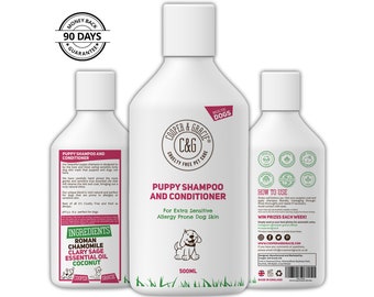 Puppy Shampoo 500ml For Smelly Dogs With Itchy Sensitive Skin Medicated Conditioner Puppy Safe Effective For Allergy Prone Dog Skin Healthy