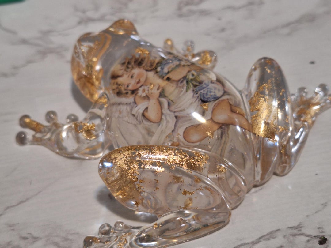 Handcrafted Resin Art Angel Frog Figurine / Frog Decor - Etsy