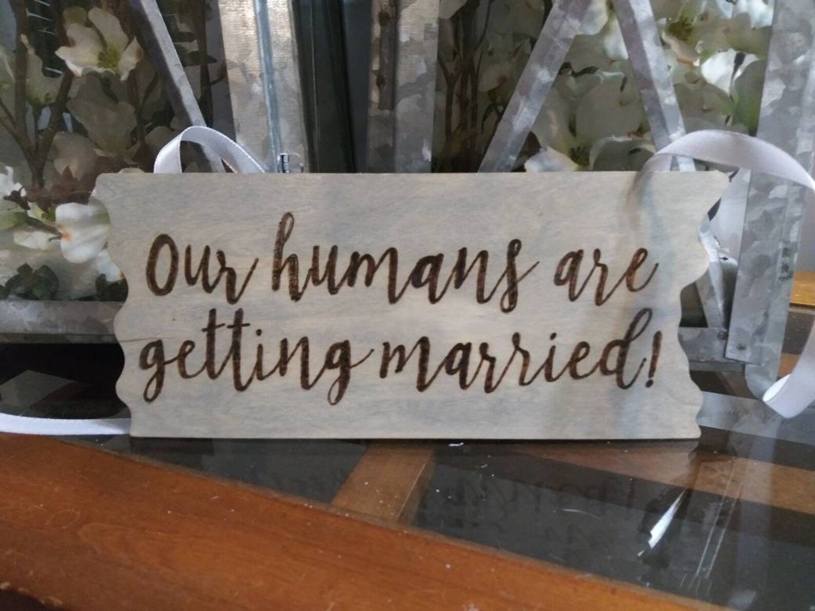 8 3/4 Our Humans Are Getting Married Wood Engraved | Etsy