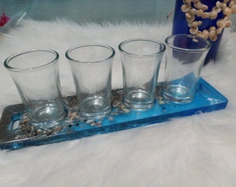 Portavasos de resina con diseño de concha marina de 24 cm - Decoración playera / Decoración tropical / Decoración costera