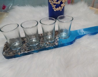 Portavasos de resina con forma de paleta de 33 cm con diseño de concha marina de aguas profundas - Tema playero