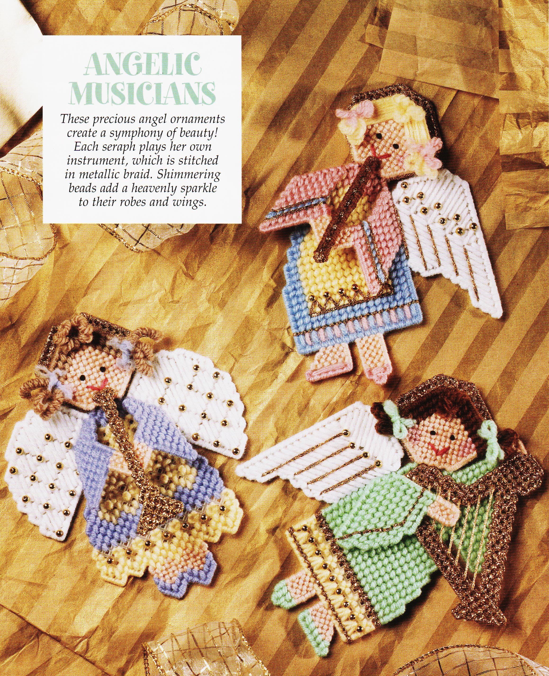 3 Musical Angel Magnets Ornaments Vintage 7ct Mesh Plastic Etsy