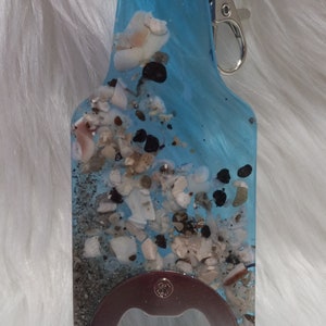 Handmade Aloha Seashell Bottle Shaped Bottle Opener - Beach Theme Bottle Opener- Tiki Bar Decor - Wedding Decor - Hawaiian