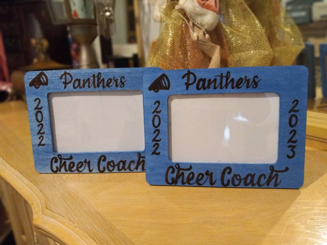Cheerleading Cheer Coach Rustic Engraved Wood 4 X 6 Picture Photo Frame