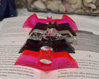 Handmade Resin Art Bat Shaped Book Page Holder / Reader Great Gift