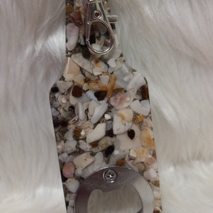 Handmade Aloha Seashell Bottle Shaped Bottle Opener - Beach Theme Bottle Opener- Tiki Bar Decor - Wedding Decor - Hawaiian