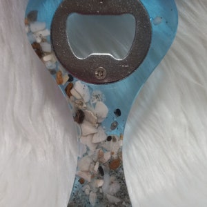 Handmade Aloha Seashell Paddle Shaped Bottle Opener - Beach Theme Bottle Opener- Tiki Bar Decor - Wedding Decor - Hawaiian
