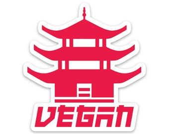 VEGAN PAGODA MAGNET - Spiritual Flair - Kitchen Decor - Veganism - Vegan Gift