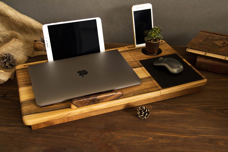 Wood Lap Desk Wooden Laptop Tables Laptop Desk For Bed Etsy