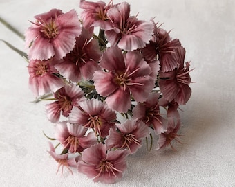 artificial dianthus, pink dianthus, pink flowers, pink bouquet, dianthus bouquet, sweet william, pink bouquet, dianthus gift, pink wedding