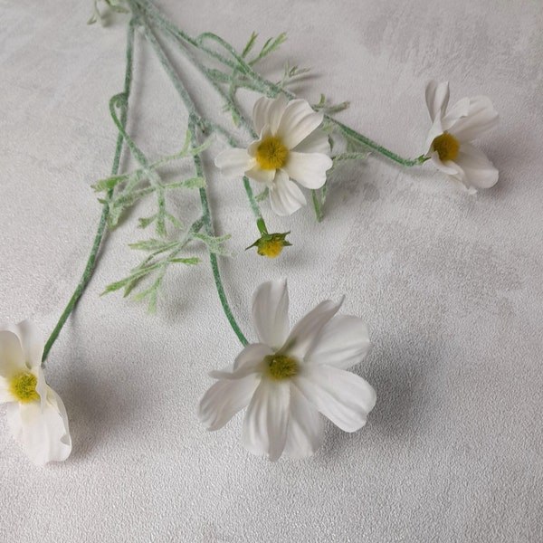 artificial cosmos, white daisy, artificial daisy, cosmos bouquet, white cosmos, daisy cake decor, white flowers, daisy bouquet