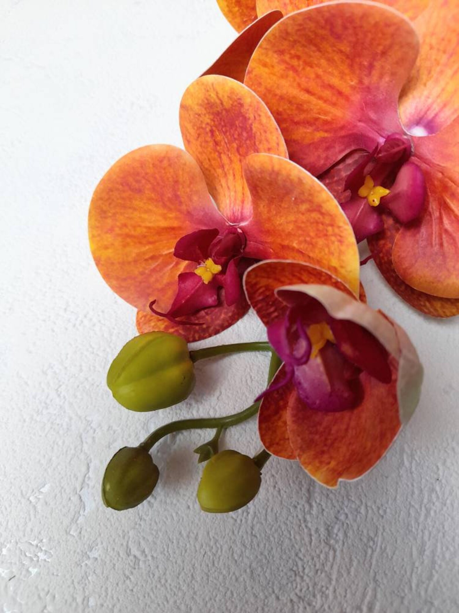 Artificial Orchid Orange Orchid Artificial Flowers Orange Etsy UK