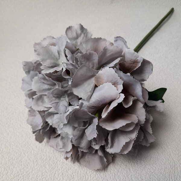 artificial hydrangea, grey hydrangea, gift for her, hydrangea flower, grey home decor, mother's day, artificial flowers, grey wedding