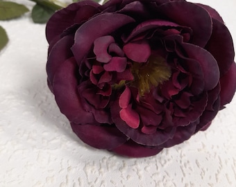 artificial flowers, artificial rose, old english rose, burgundy rose, gift for her, mothers day gift, rose home decor, burgundy flowers