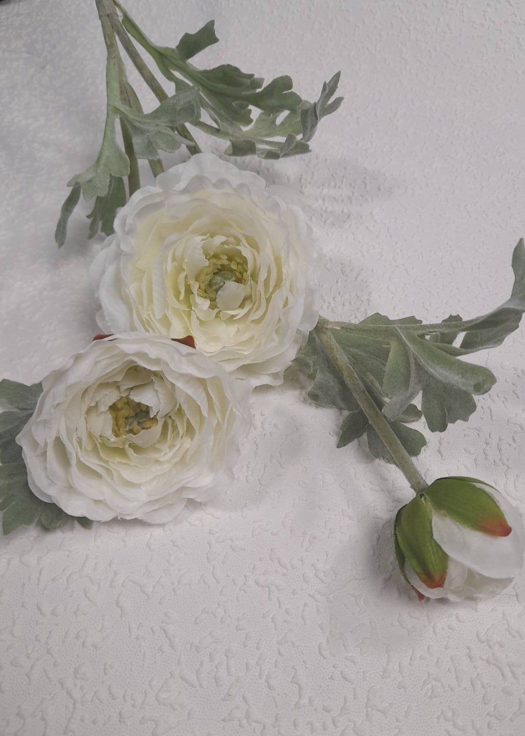 Artificial Ranunculus, Artificial Flowers, White Flowers, White