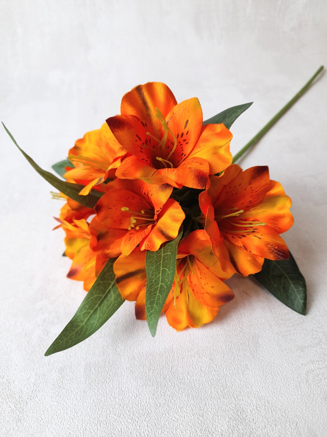 Artificial Alstroemeria, Orange Flowers, Artificial Flowers