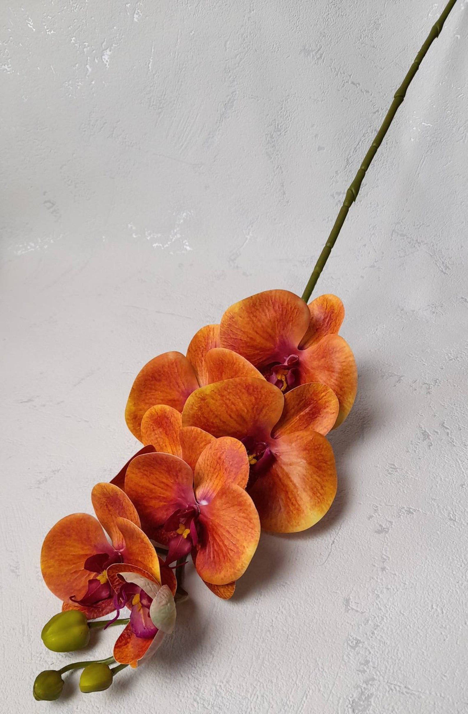 Artificial Orchid Orange Orchid Artificial Flowers Orange Etsy UK