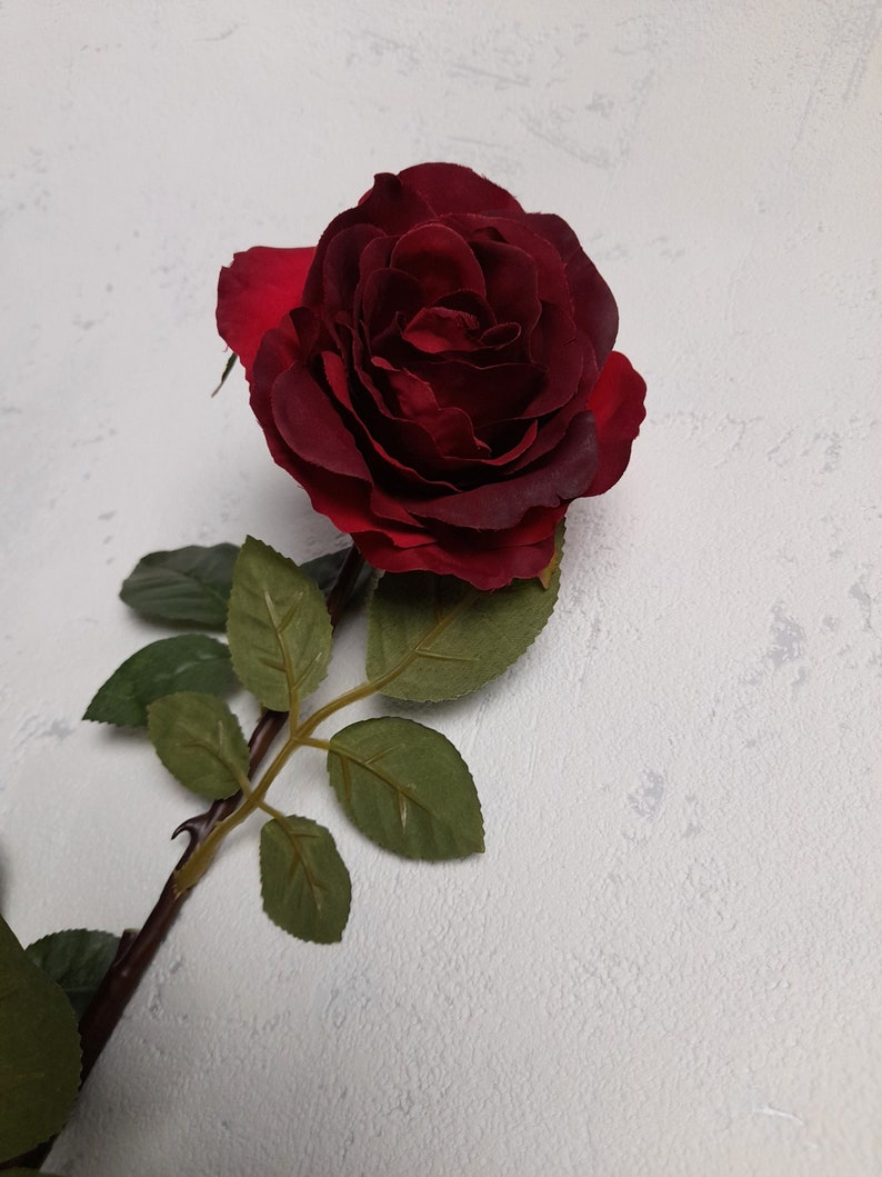 artificial rose, red rose, artificial flowers, gift for her, rose home decor, valentine rose, red flowers, red home decor, valentine roses image 2