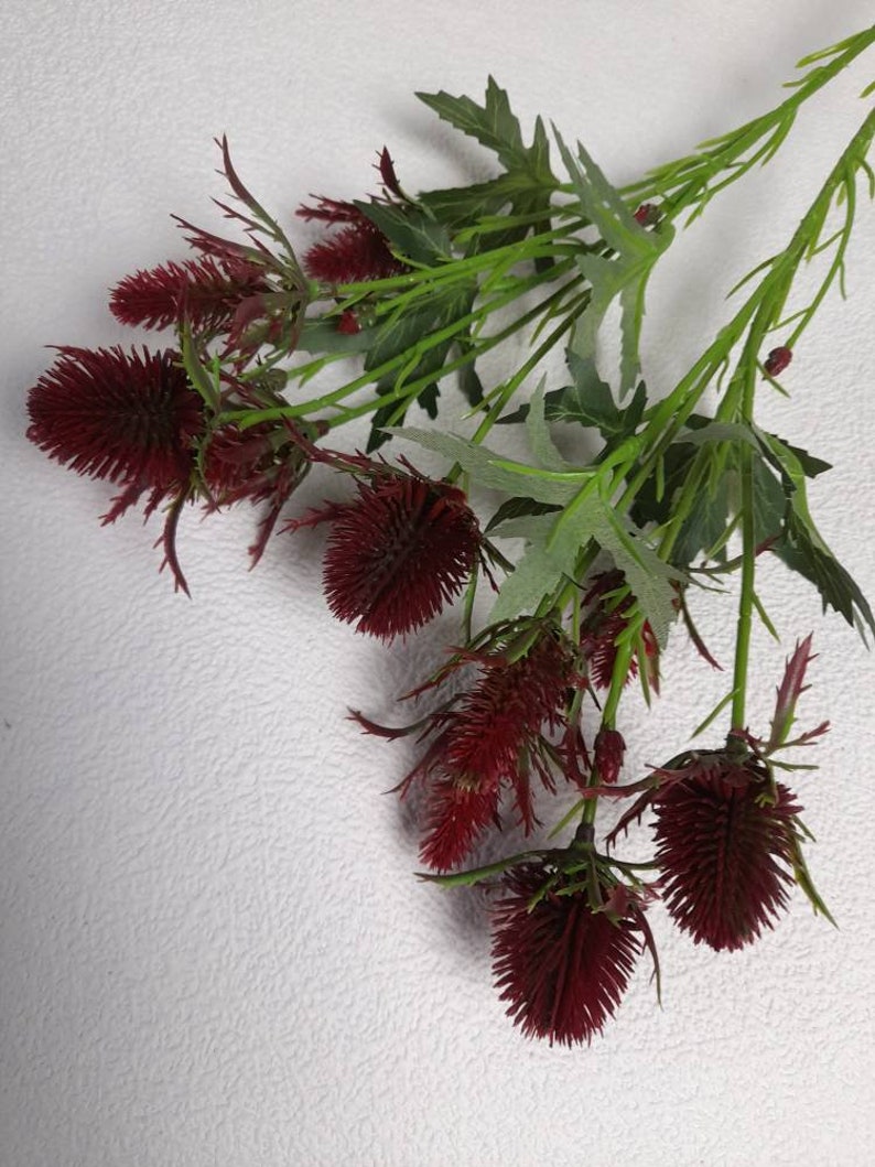 Artificial Sea Holly Artificial Thistle Red Sea Holly Red Etsy