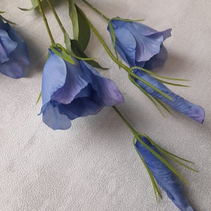artificial lisianthus, blue lisianthus, artificial flowers, blue bouquet, blue gift, spring home decor, blue flowers, blue wedding