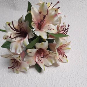 Alstroemeria artificial flores de marfil flores - Etsy España