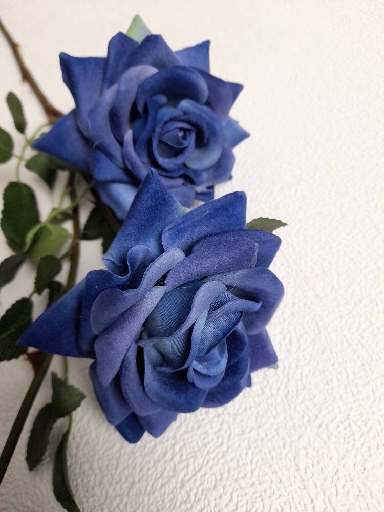 Artificial rose faux blue rose artificial flowers blue Etsy