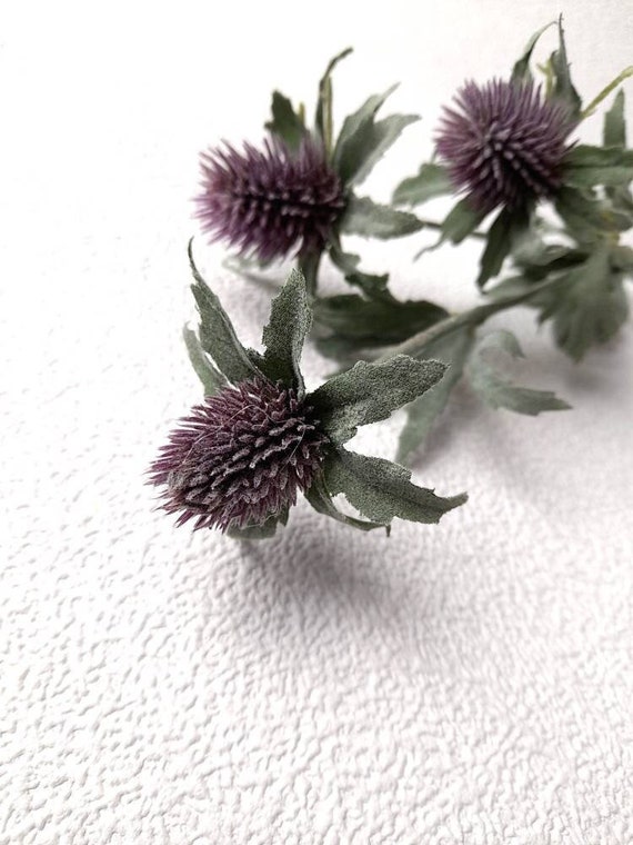 Artificial Thistle Purple Thistle Artificial Flowers Etsy