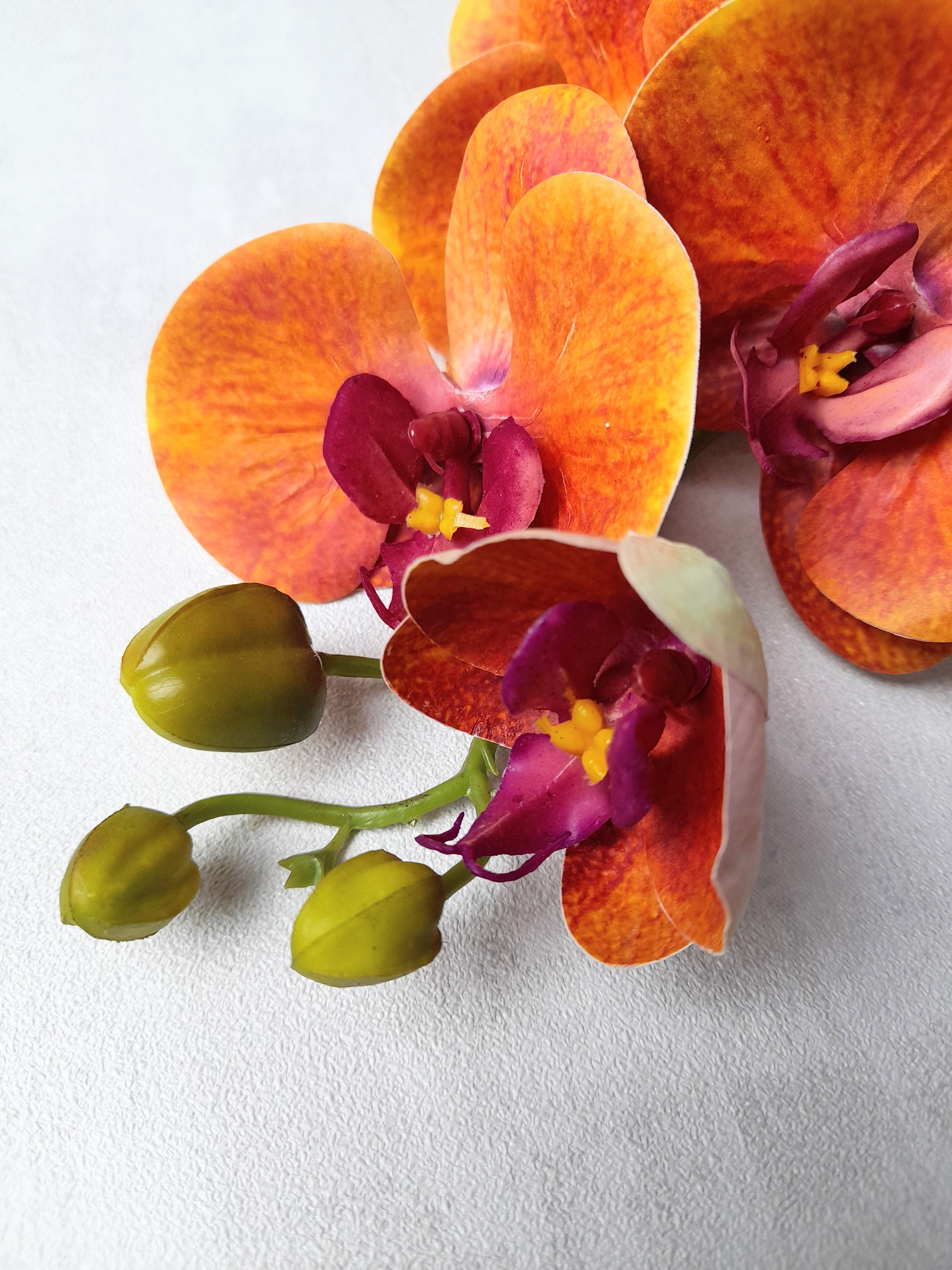 Artificial Orchid Orange Orchid Artificial Flowers Orange - Etsy Israel