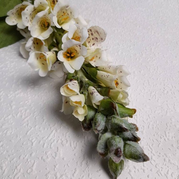 artificial foxglove, artificial flowers, white foxglove, cream flowers, gift for her, spring flowers, mothers day, home decor, foxglove,