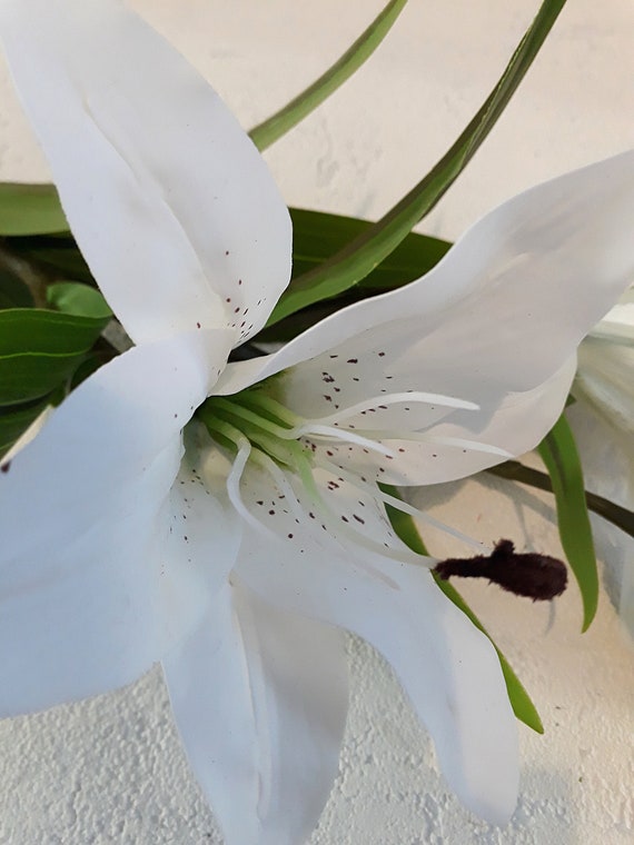 Artificial lily artificial white lily faux lily artificial Etsy