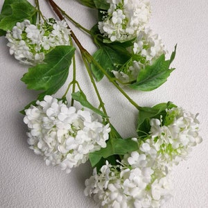 artificial flowers, artificial viburnum, white viburnum, Japanese snowball, white flowers, viburnum spray, white wedding decor