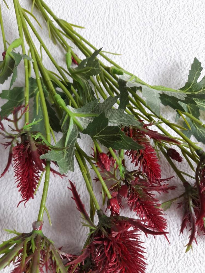 Artificial Sea Holly Artificial Thistle Red Sea Holly Red Etsy