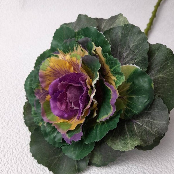 ornamental cabbage, artificial cabbage, purple cabbage, artificial ornamental cabbage, country home decor, artificial vegetable, cabbage