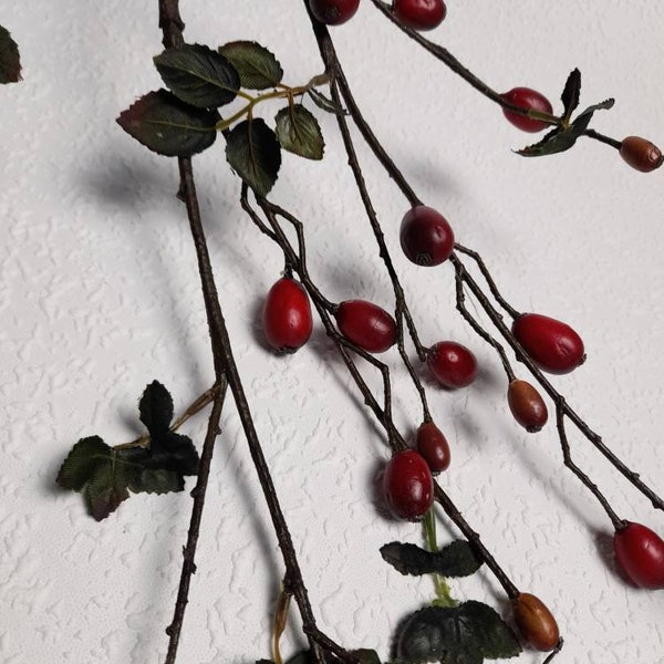 artificial rose hip berries, rose hip, rose haw, rose hip, artificial berry, autumn decor, autumn flowers, rose hip spray,rose plant