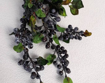 artificial berry, artificial sloe berry, sloe berries, purple berry, autumn decor, rustic berry, hanging berry, autumn berry stem, sloe