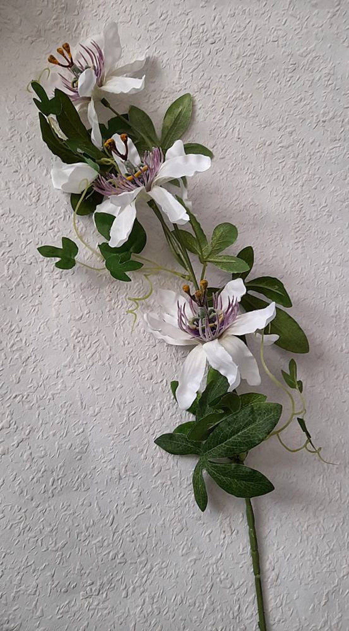 Artificial passion flower artificial flowers white passion Etsy