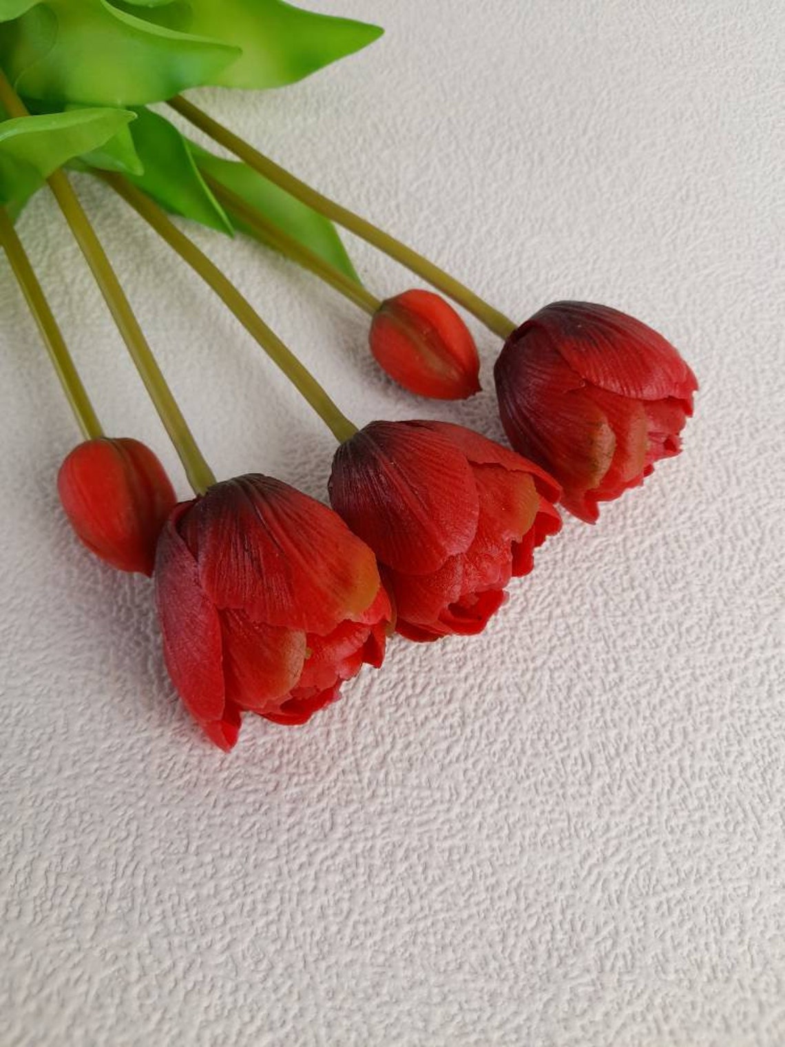 Artificial tulips red tulip flower red decor gift for her Etsy