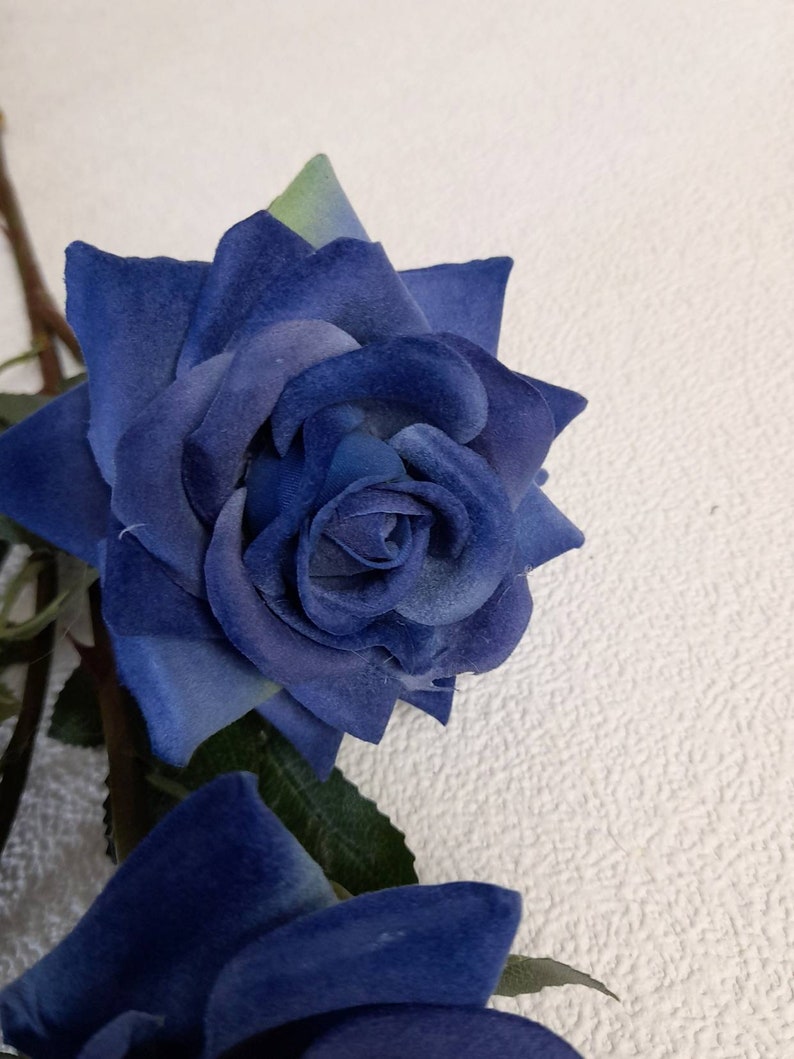 Artificial rose faux blue rose artificial flowers blue Etsy