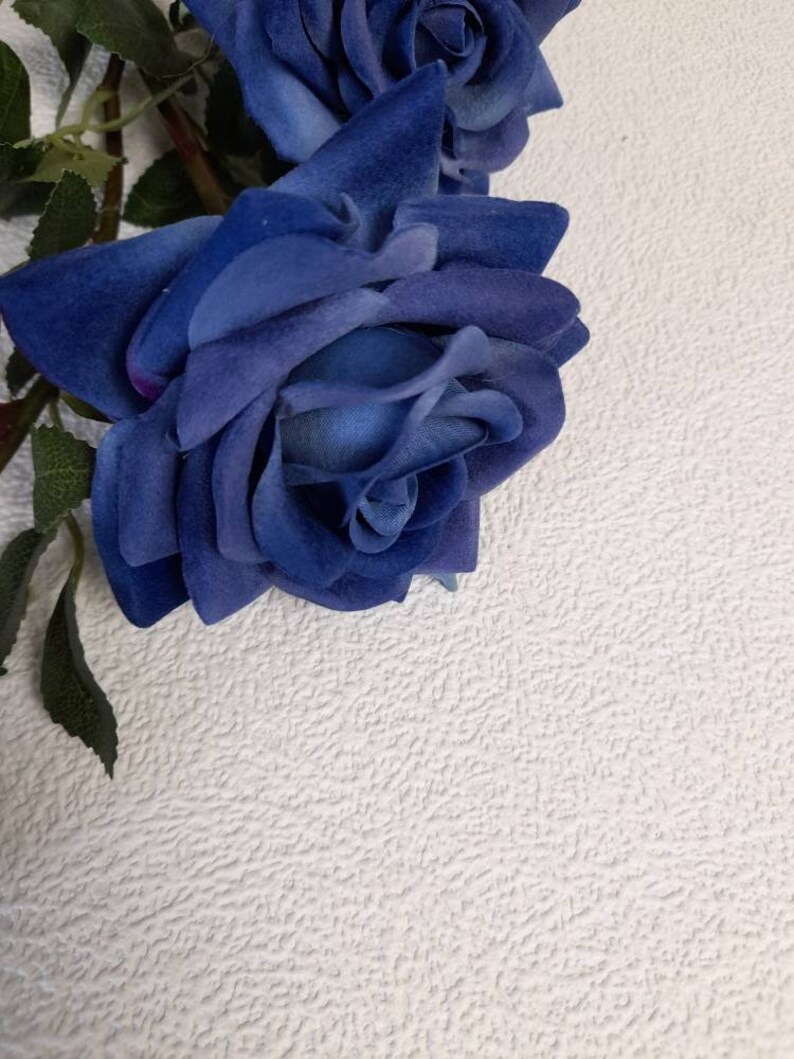 Artificial rose faux blue rose artificial flowers blue Etsy