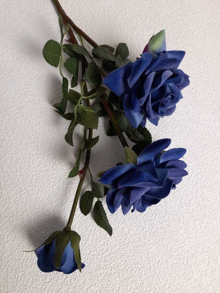 Artificial rose faux blue rose artificial flowers blue Etsy